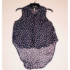 DNA Couture button down sleeveless blouse blue